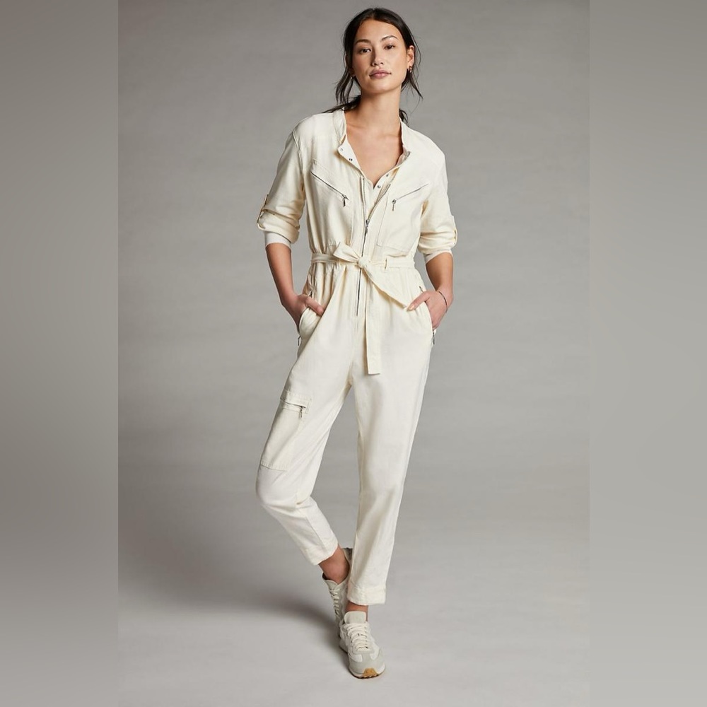 Anthropologie Cream Jumpsuit